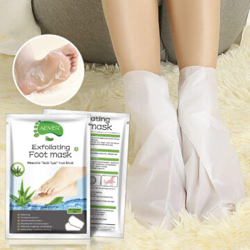 ALIVER Exfoliating Foot Peel Mask for Dry Cracked Feet, Aloe