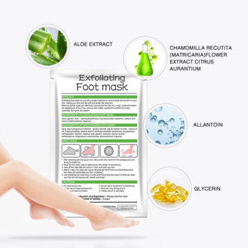 ALIVER Exfoliating Foot Peel Mask for Dry Cracked Feet, Aloe