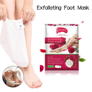 ALIVER Exfoliating Foot Peel Mask for Dry Cracked Feet, Rose