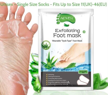 ALIVER Exfoliating Foot Peel Mask for Dry Cracked Feet, Aloe